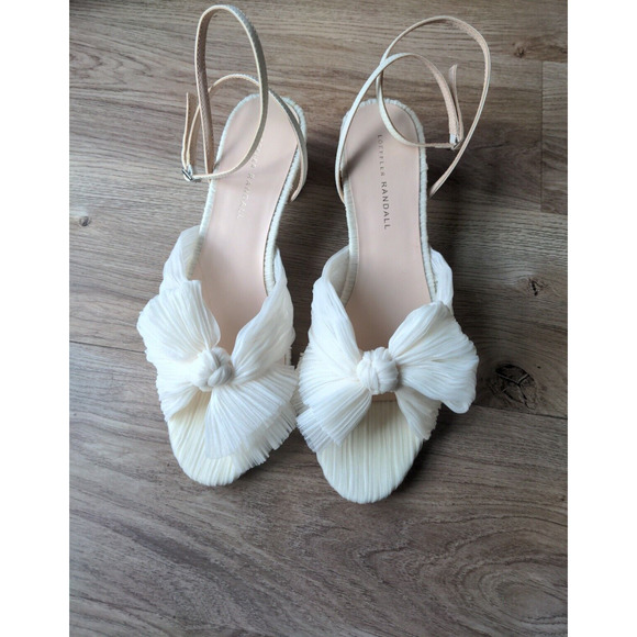 Loeffler Randall Shoes - Loeffler Randall Dahlia Pearl Penny Knot Sandals Womens 10 Ivory